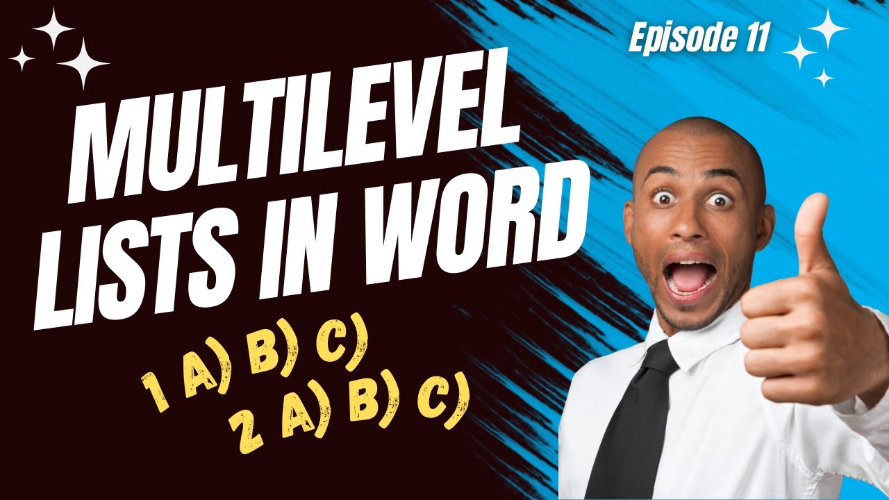 Эпизод 11: Многоуровневая нумерация в Word That Goes 1 a) b) c) затем 2 a) b) c)