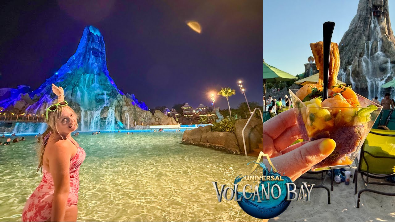 FIRST EVER Volcano Bay Nights Event! Water Coaster, Lazy River, Wave Pool, Food, Beach Party & MORE