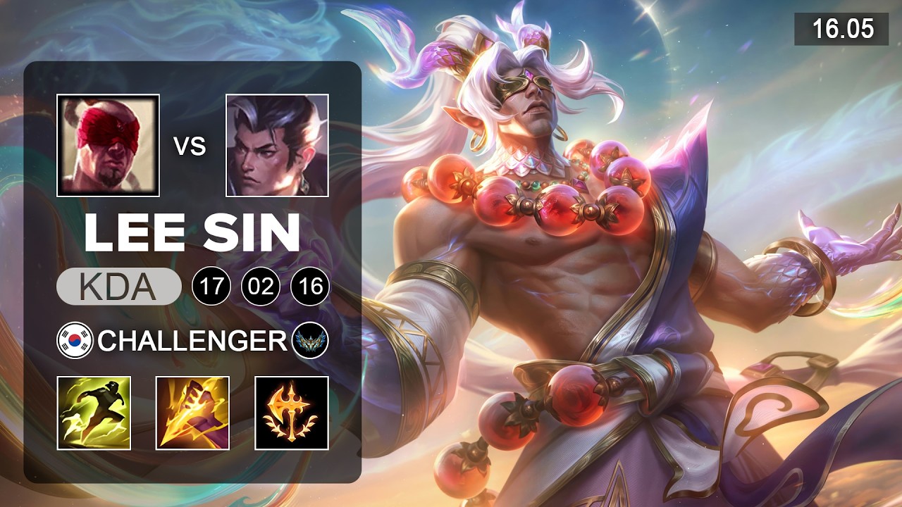 Lee Sin vs XinZhao Jungle - KR Challenger - Patch 16.05 Season 16