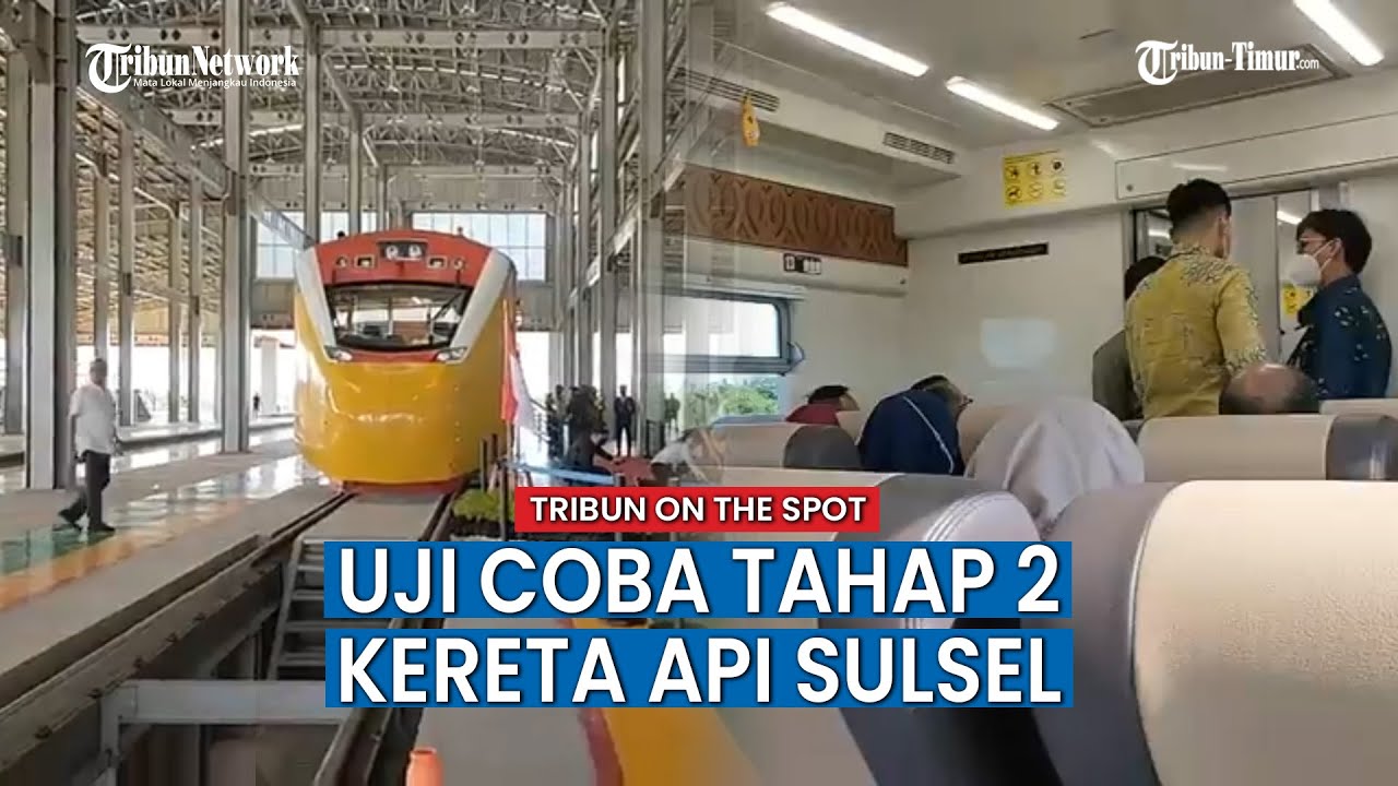 Uji Coba Tahan 2 Kereta Api Sulawesi Selatan Dari Stasiun Maros Menuju Stasiun Pangkep