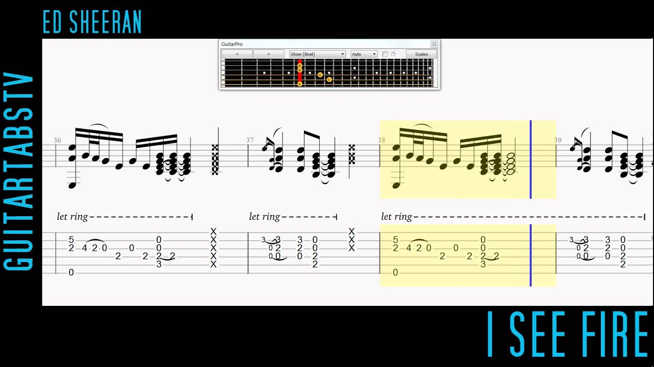 I See Fire - Ed Sheeran EASY Guitar Tabs - The Hobbit + PDF