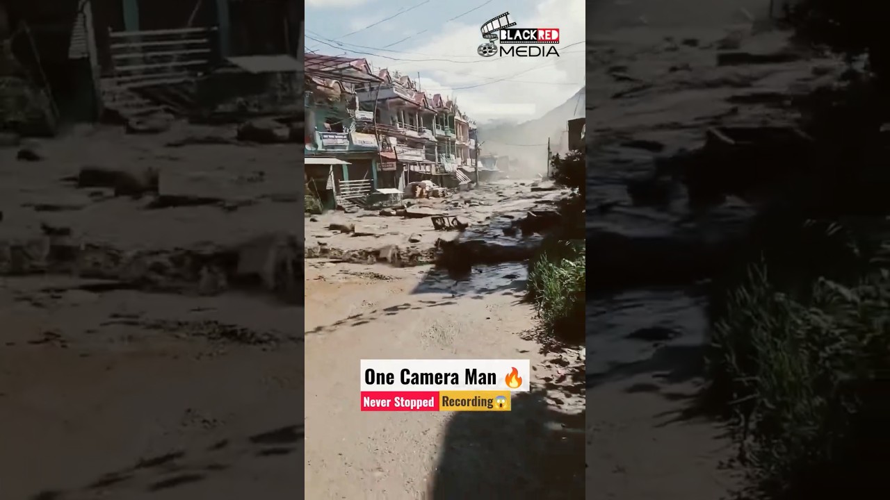 Shocking Flash Flood Captured Live! 😱 Cameraman Refuses to Stop Recording! #shorts #viral