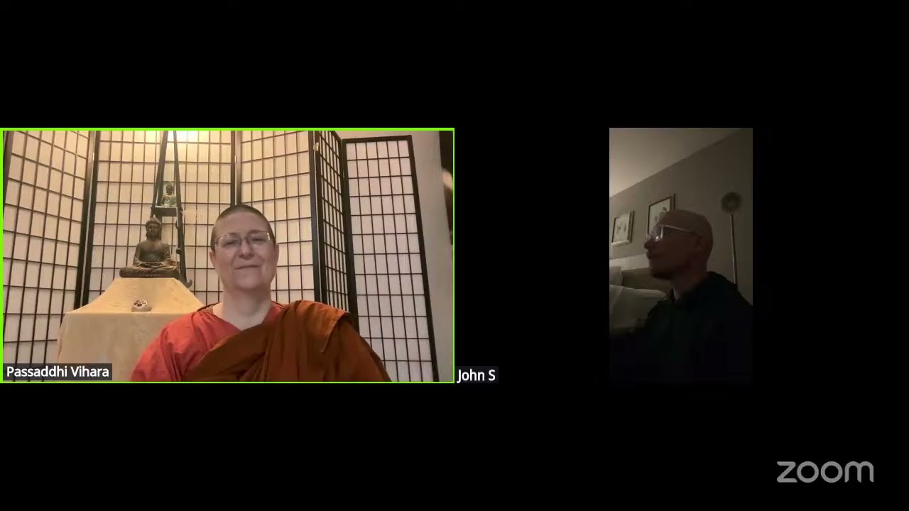 Thursday evening meditation based on the Suttas