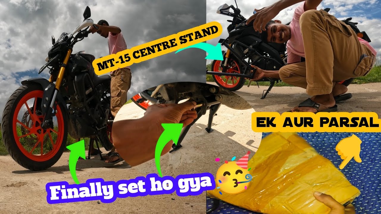 How To Install centre Stand in MT15🤔 !! MT15 me Middle Stand Kaise Lagaye Full Video 💯💯 || Unboxing 