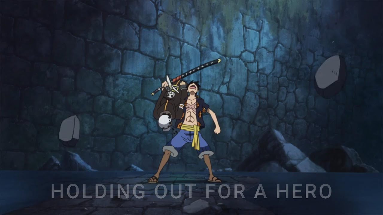 Luffy carries Law across Dressrosa to Jennifer Saunder's Shrek 2 cover of Holding Out for a Hero