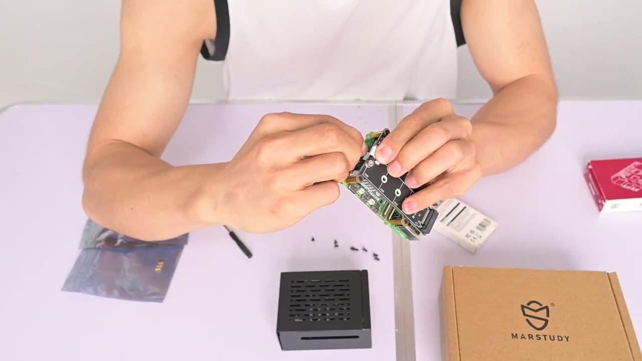 Marstudy Raspberry Pi 5 Metal Case Assemble with M.2 SSD PCIe Shild and Raspberry Pi 5 Active Cooler