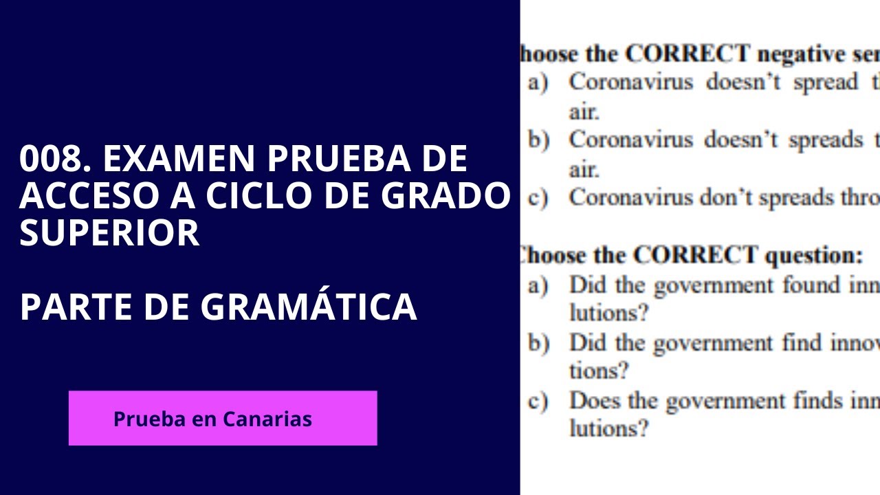 Aprobar Inglés en la Prueba de Acceso a Ciclo de Grado Superior en Canarias| PASO A PASO| Parte 2