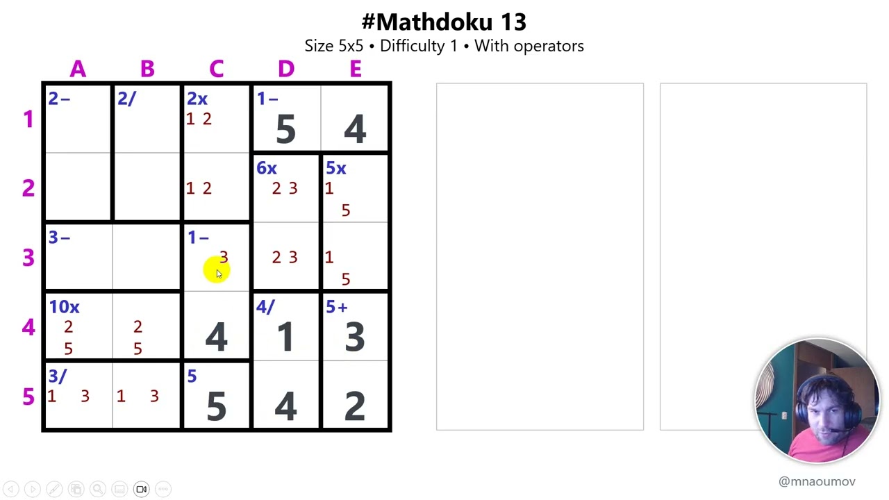 #Mathdoku 13 Size 5x5 / Difficulty 1 / With operators