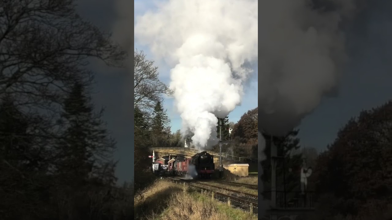 Single Chimney 9F 92134 departs Goathland with the mixed goods on the NYMR #train #steam