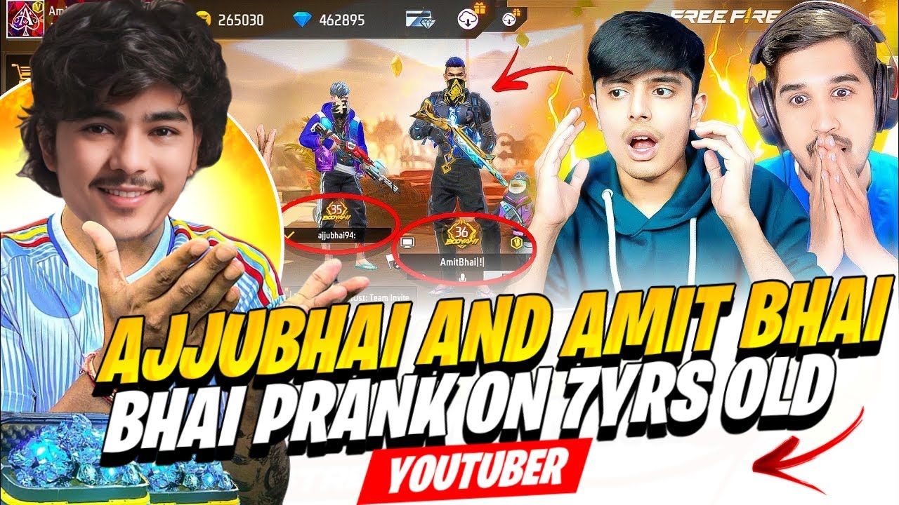 Ajjubhai & Amitbhai prank on 7 years old youtuber Gone Wrong - Garena free fire