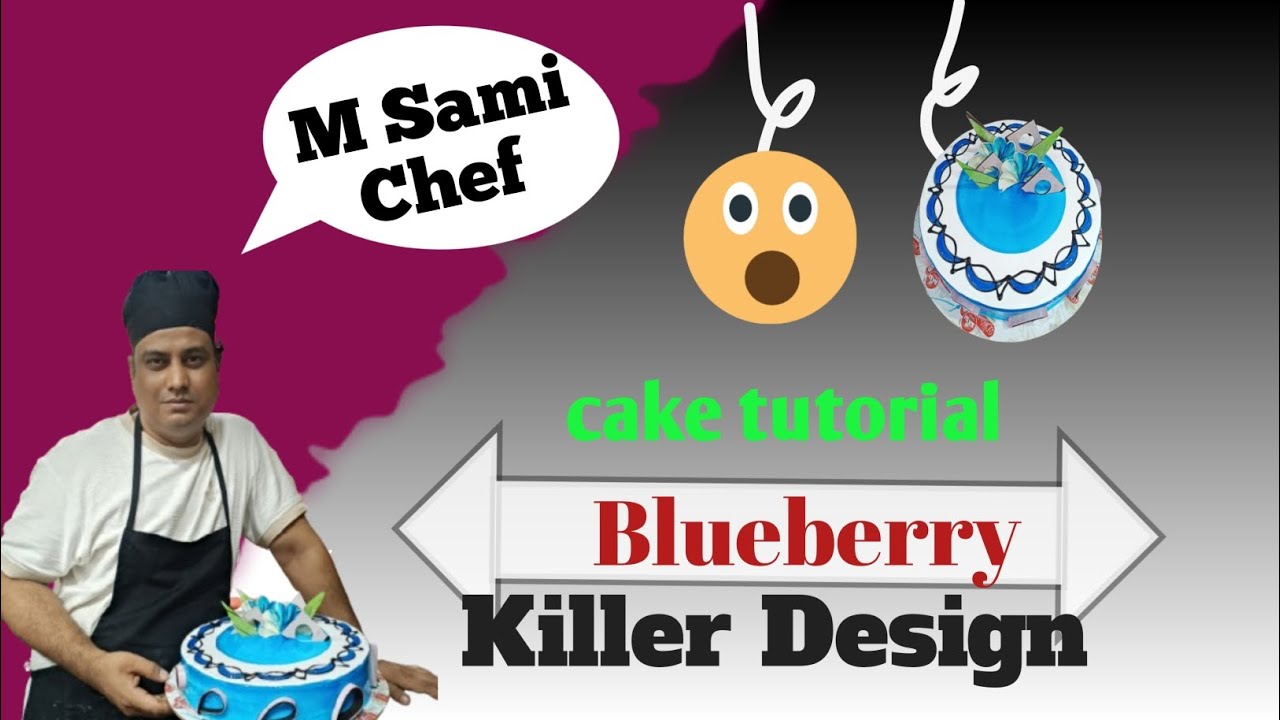 How To Make A Blueberry Cake Design . 2kg Blueberry Cake Decoration ||