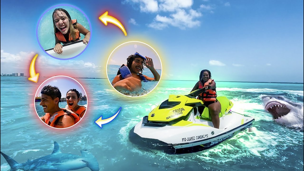 FOMOS DE JETSKI EM UM MAR COM TUBARÕES!!!
