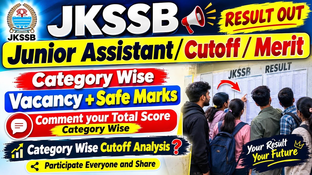 JKSSB JUNIOR ASSISTANT SAFE SCORE FINAL ? CATEGORY WISE ANALYSIS | DV & FINAL ANALYSIS 
