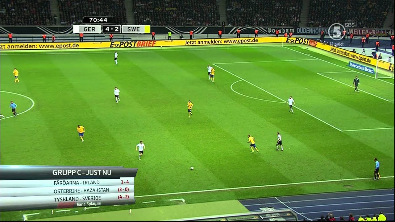 VM Kval Tyskland - Sverige Andra Halvlek 4-4 HD 1080i