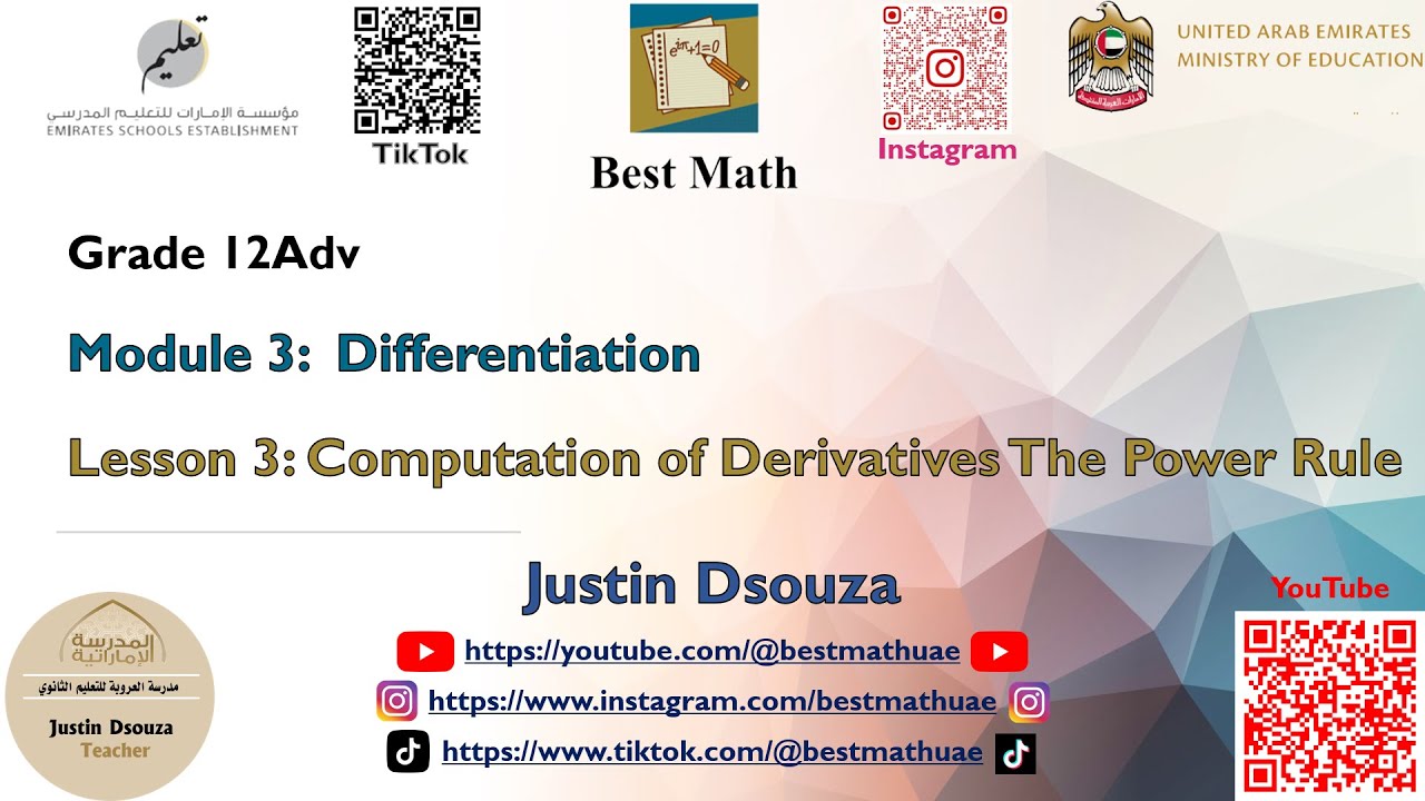 Computation of Derivatives The Power Rule [Chapter 3 Lesson 3]