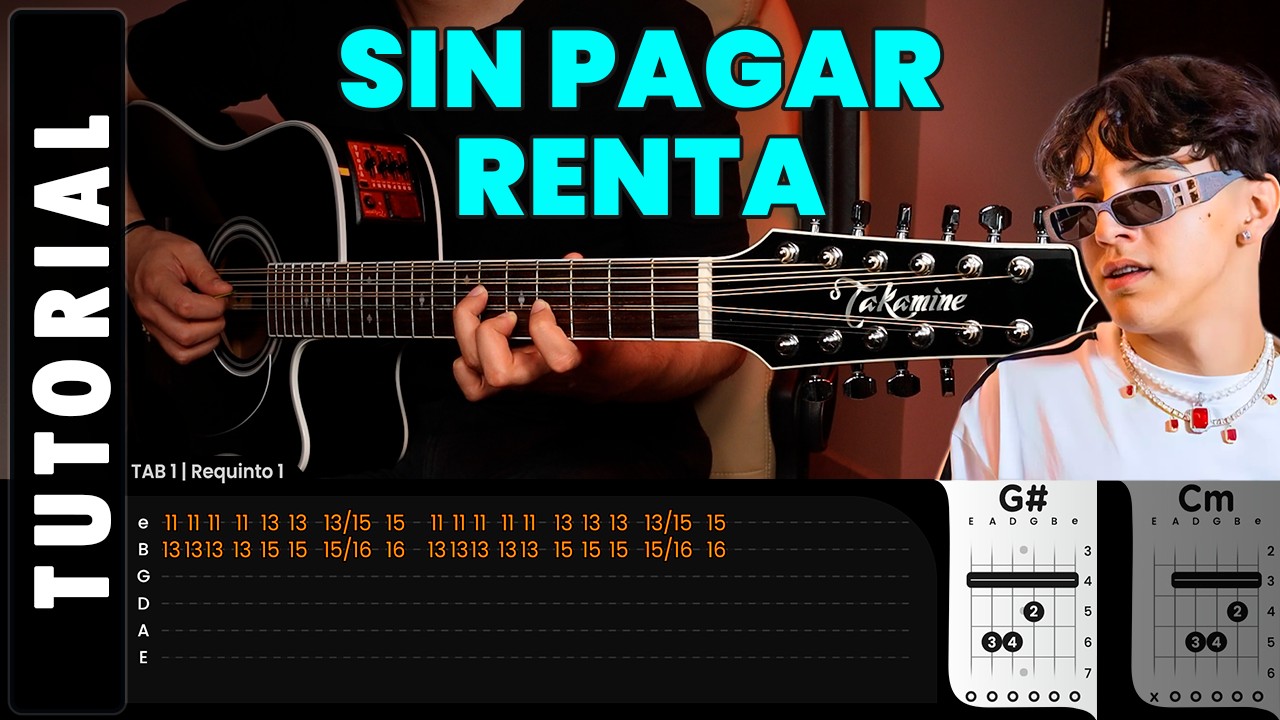 SIN PAGAR RENTA - Xavi Tutorial de Guitarra (REQUINTOS) | CHORDS