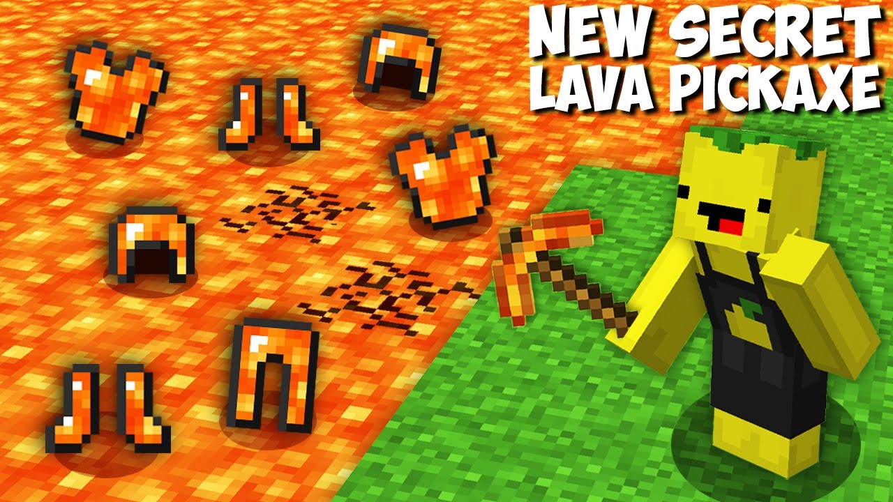 I used secret LAVA PICKAXE TO MINE LAVA AND GET RAREST ITEMS in Minecraft ! LAVA ITEMS !