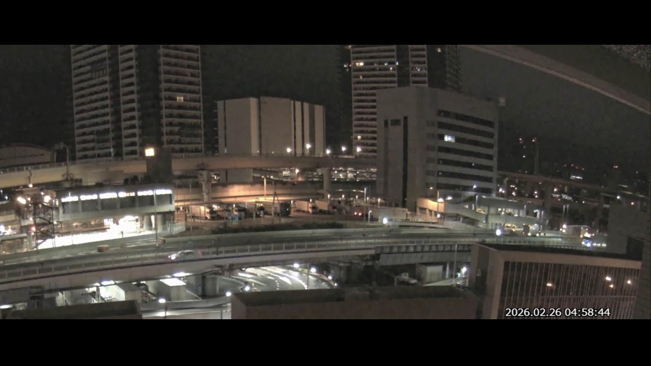 阪神高速3号神戸線 京橋PA付近 ライブカメラ Japan Hanshin Expressway No.3 Kobe Line Kyobashi rest area near Live Camera.