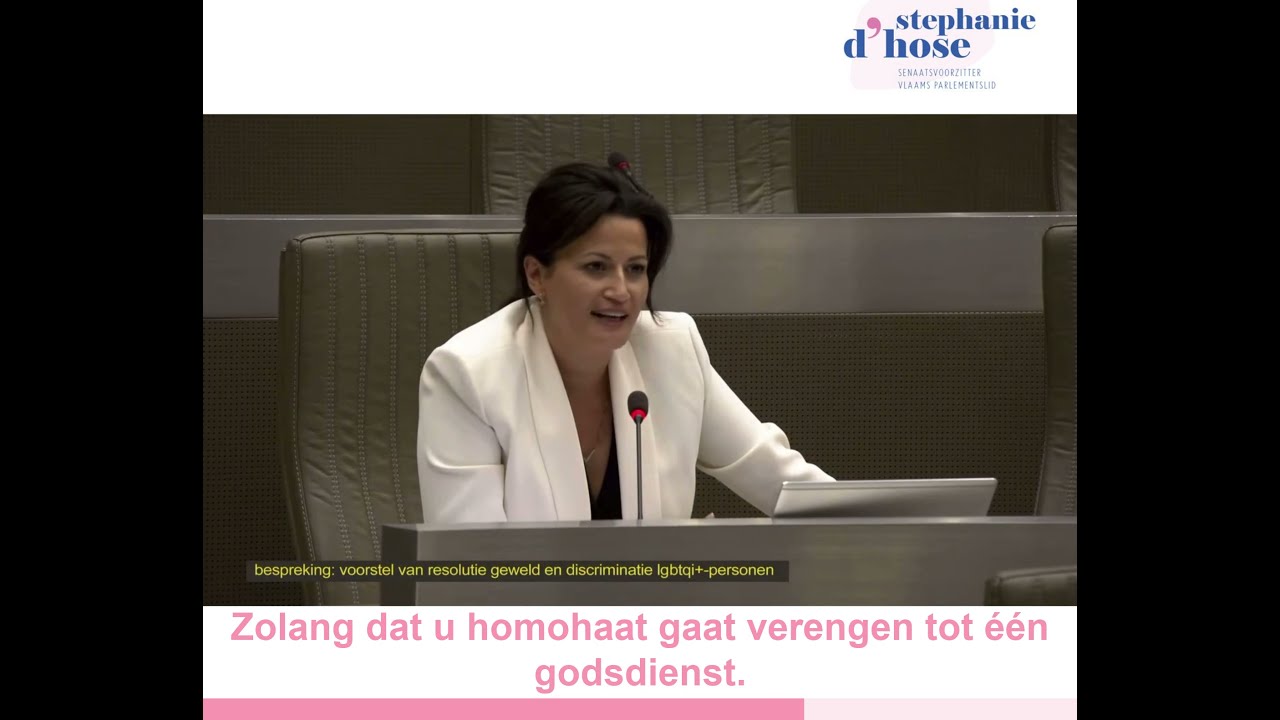 Stephanie D'Hose in debat over de bestrijding van geweld tegen de regenbooggemeenschap