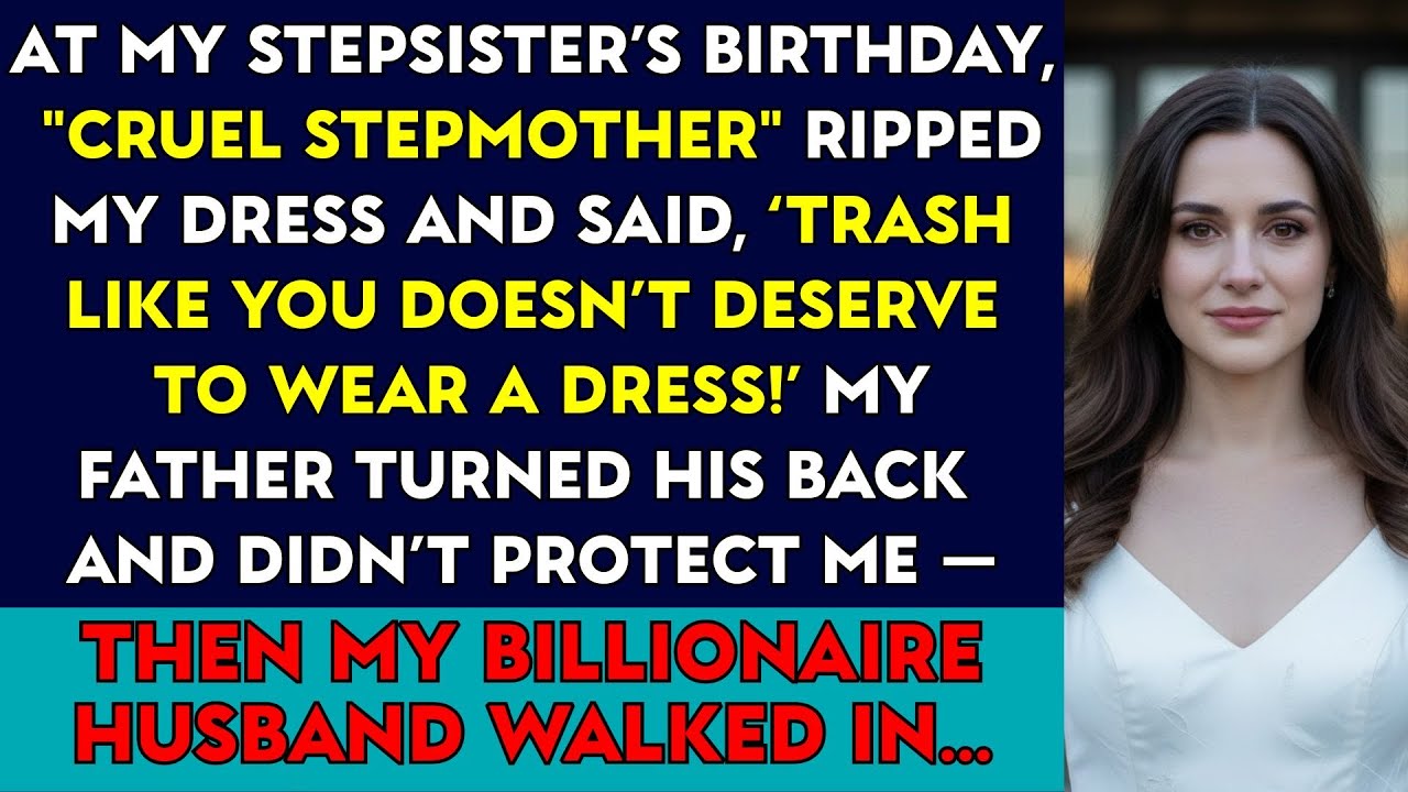 My Cruel Stepmom Ripped My Dress, Thinking I Was A Street Sweeper —But My Husband Was A Billionaire