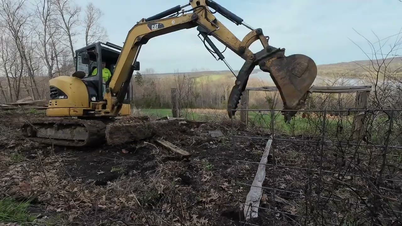 Ripping out Old Raised Beds With Excavator