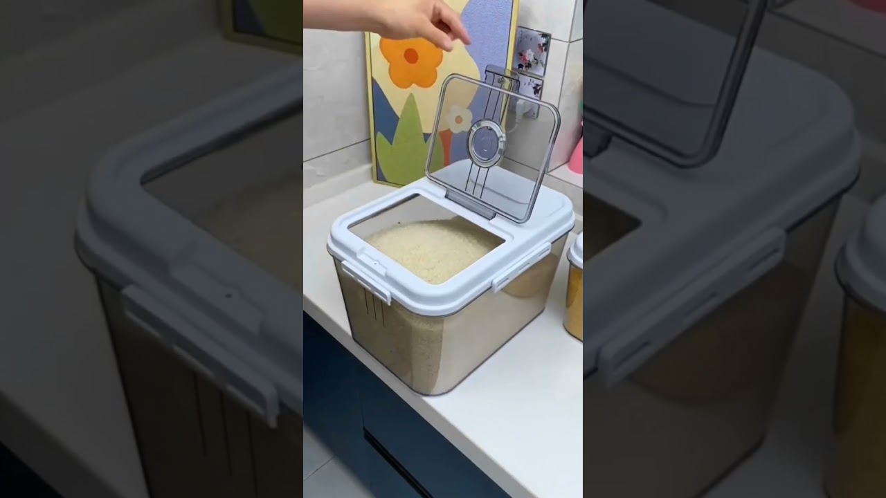 Keep Your Rice Fresh with this Rice Storage Container | Kitchen Organization Tips #shorts