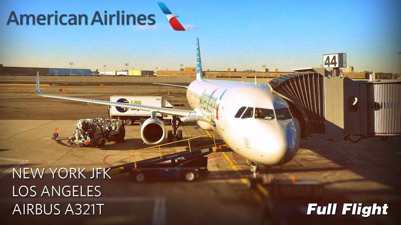 American Airlines рейса Полный: Нью-Йорк Лос-Анджелес (Аэробус) A321T С УВД