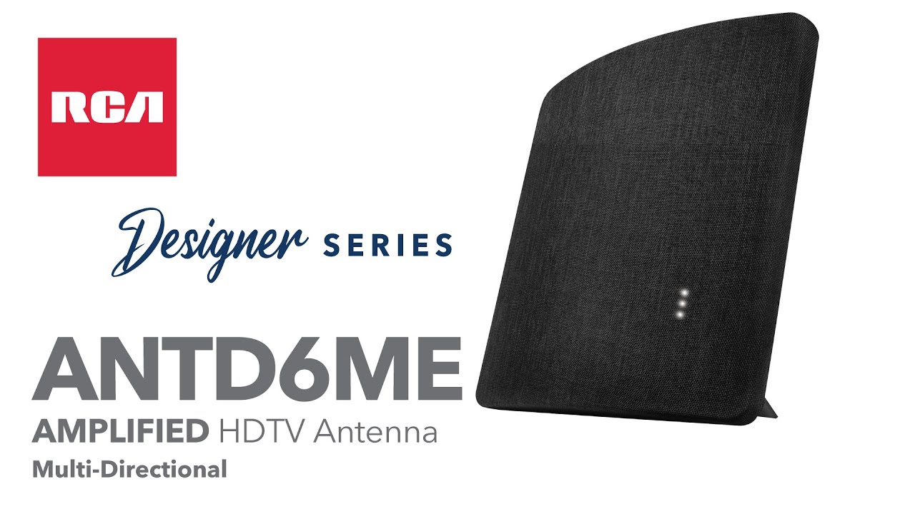 RCA ANTD6ME Amplified Multi-Directional Fabric HDTV Antenna with Signal Meter