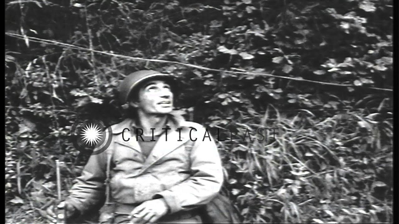 US 4th Division, 8th Infantry, 3rd Battalion soldiers advance as US bombers fly o...HD Stock Footage