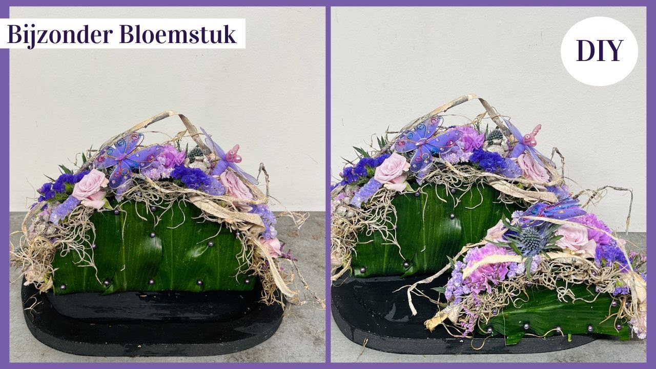 Halve maan BLOEMSTUK  | Cursus Bloemschikken #298  | Carlein Tukkers