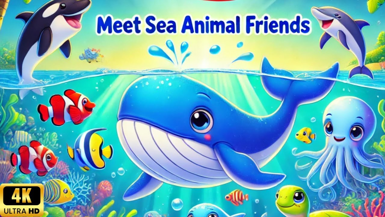 Meet Sea Animal Friends + Fun Songs & Peekaboo Game | Educational Video for Kids | Fun family game