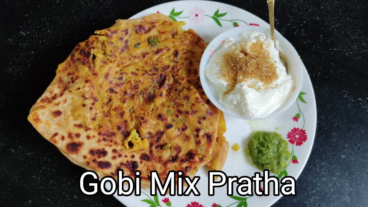 🥦🫛Gobi Matar Aloo 3 in 1 mix Masala Paratha l Mix Veg Healthy Paratha