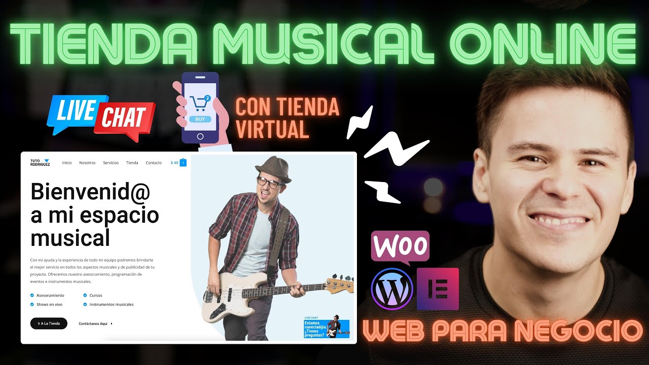 Cómo crear una página web para NEGOCIO | Tienda Online para Músicos 🎵 Tutorial Completo