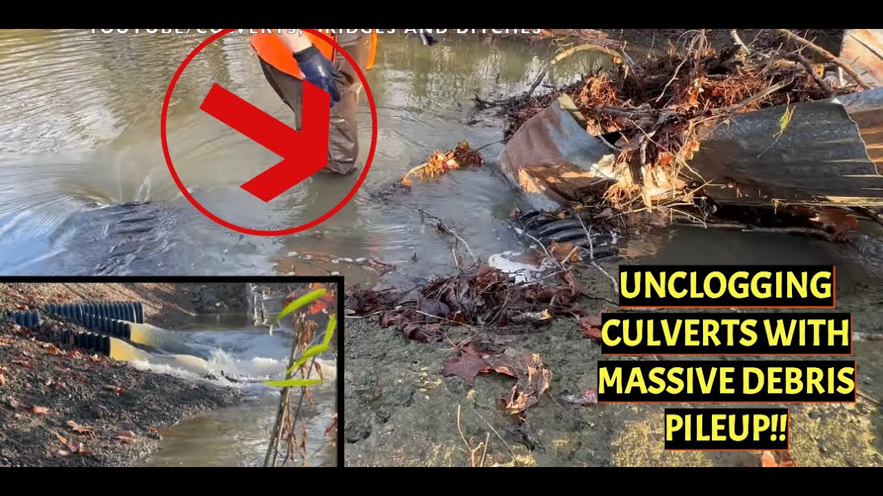 UNCLOGGING CULVERTS/CLEARING MASSIVE DEBRIS CLOG WITH METAL BLOCKADE! 11/2024 NT#58