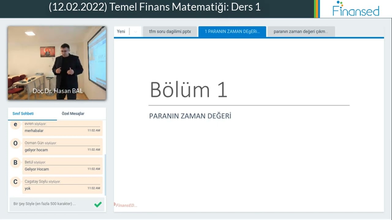 Temel Finans Matematiği ve Değerleme Yöntemleri: Ders 1