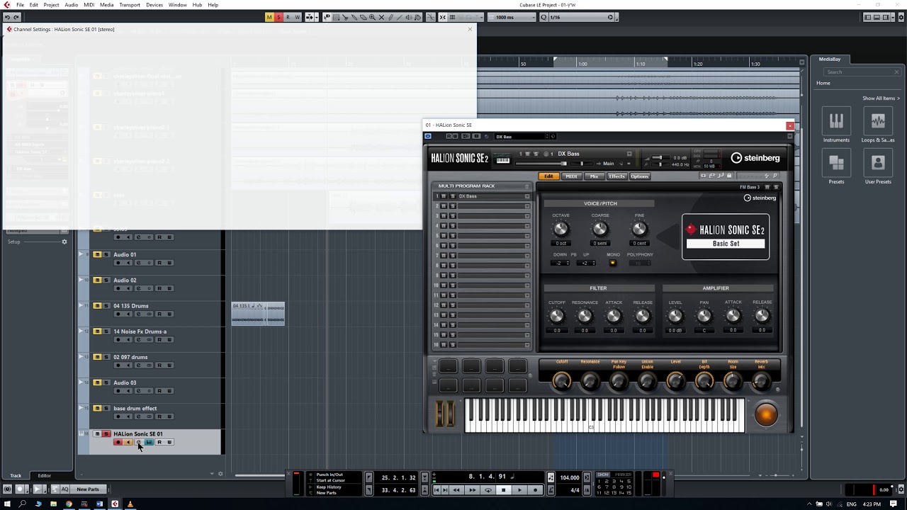 Cubase 9 LE - instrument track not recording