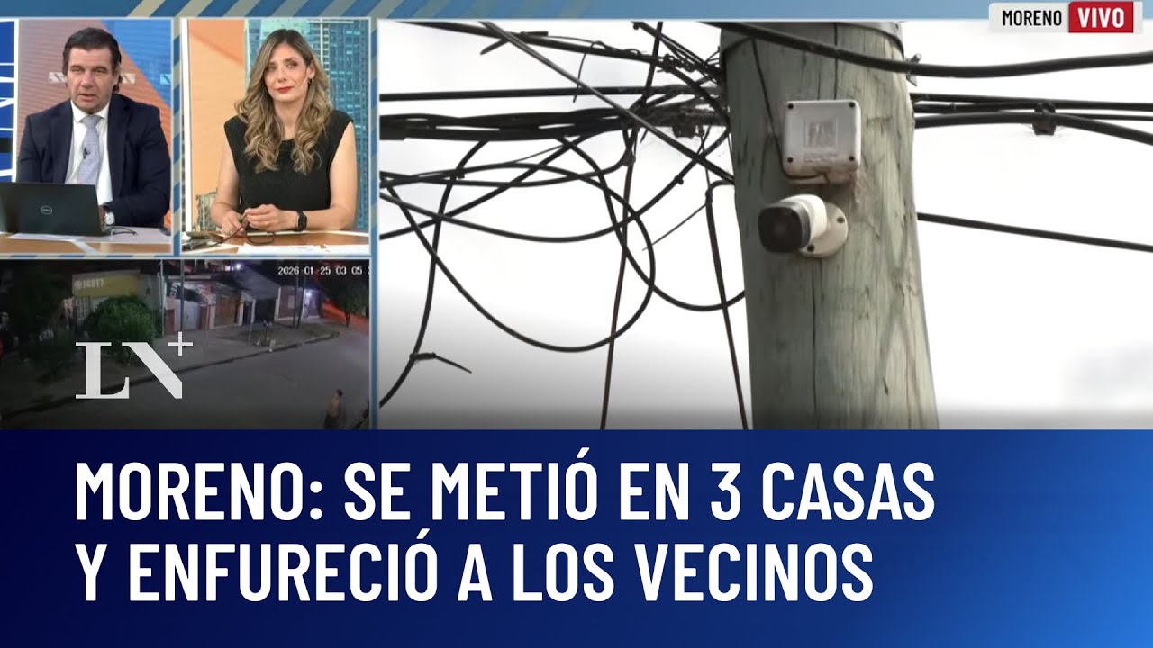 Moreno: se metió en 3 casas y generó la furia de los vecinos; dijo que intentaba escapar de ladrones