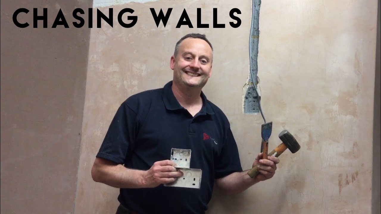 How to Chase a Wall and Fit a Flush Single or Twin Socket Box In a Plastered Brick Walls (Chasing)