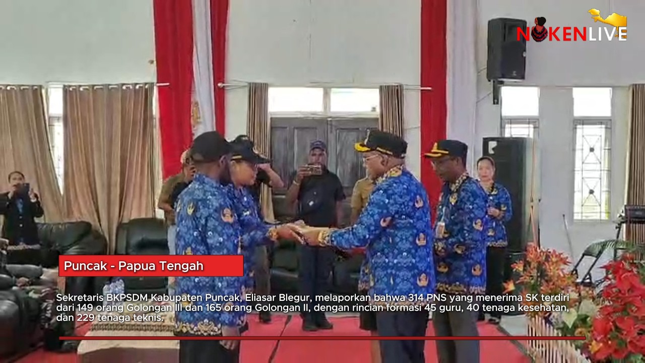 Pemerintah Kabupaten Puncak Serahkan 314 SK PNS, Bupati Tekankan Integritas dan Pelayanan Publik