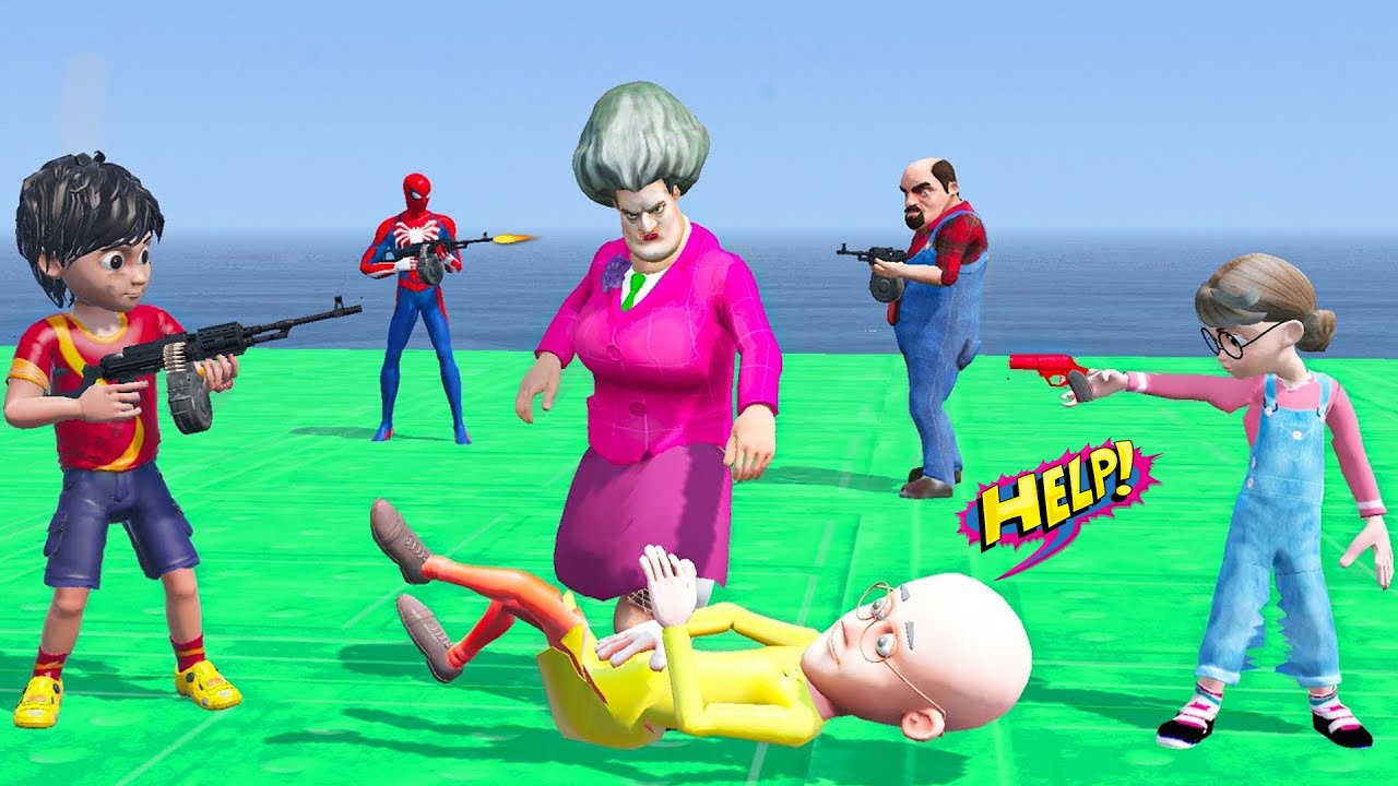 Scary Teacher 3D: Shiva & Tani Rescue Patu - Evil Miss T vs Spiderman - Revenge Battle- Funny Pranks