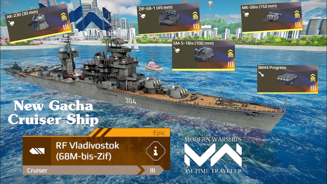 Modern Warships RF Vladivostok (68M-bis-Zif) | New Gacha Cruiser Ship Review!