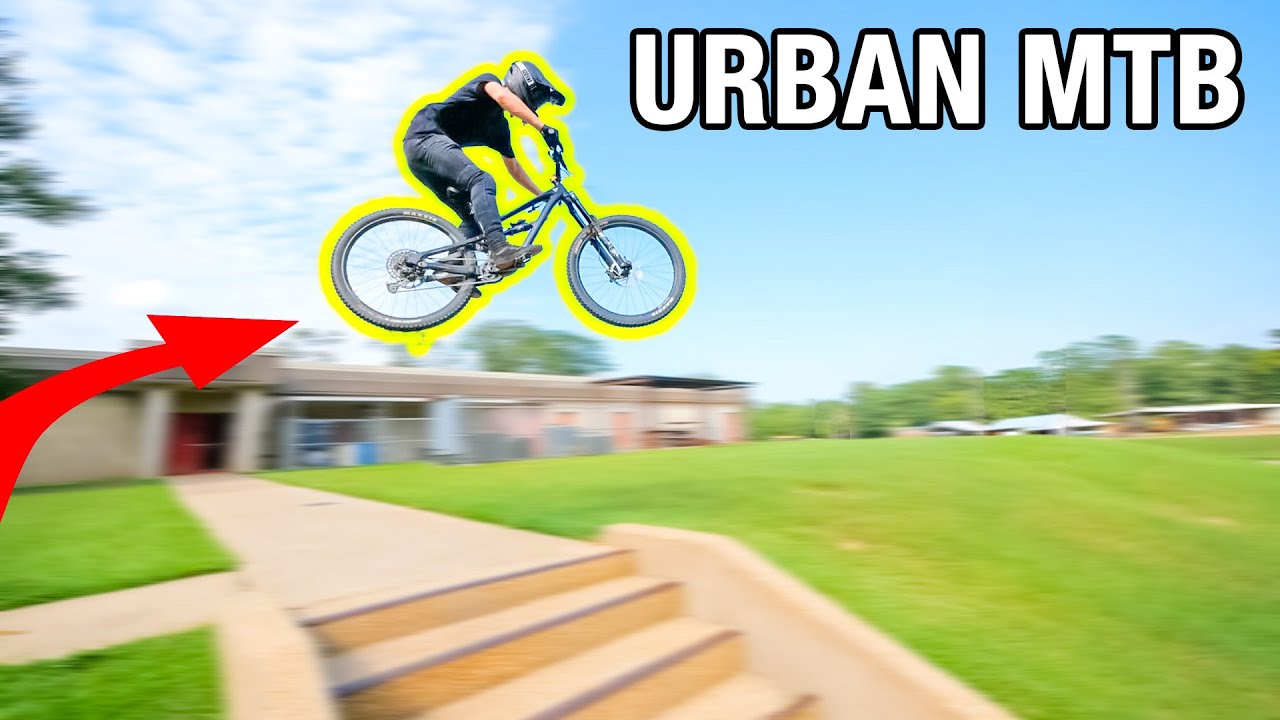 Riding Street Spots on My Mountain Bike!