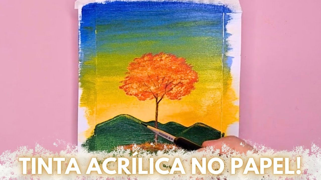 Pintura com tinta Acrílica Fácil para Iniciantes 🎨 | Paisagem Simples Passo a Passo