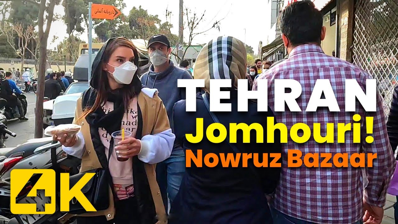 【4K】CROWDED JOMHOURI AVE TEHRAN Before Nowruz 1401 | تهران، خیابان جمهوری