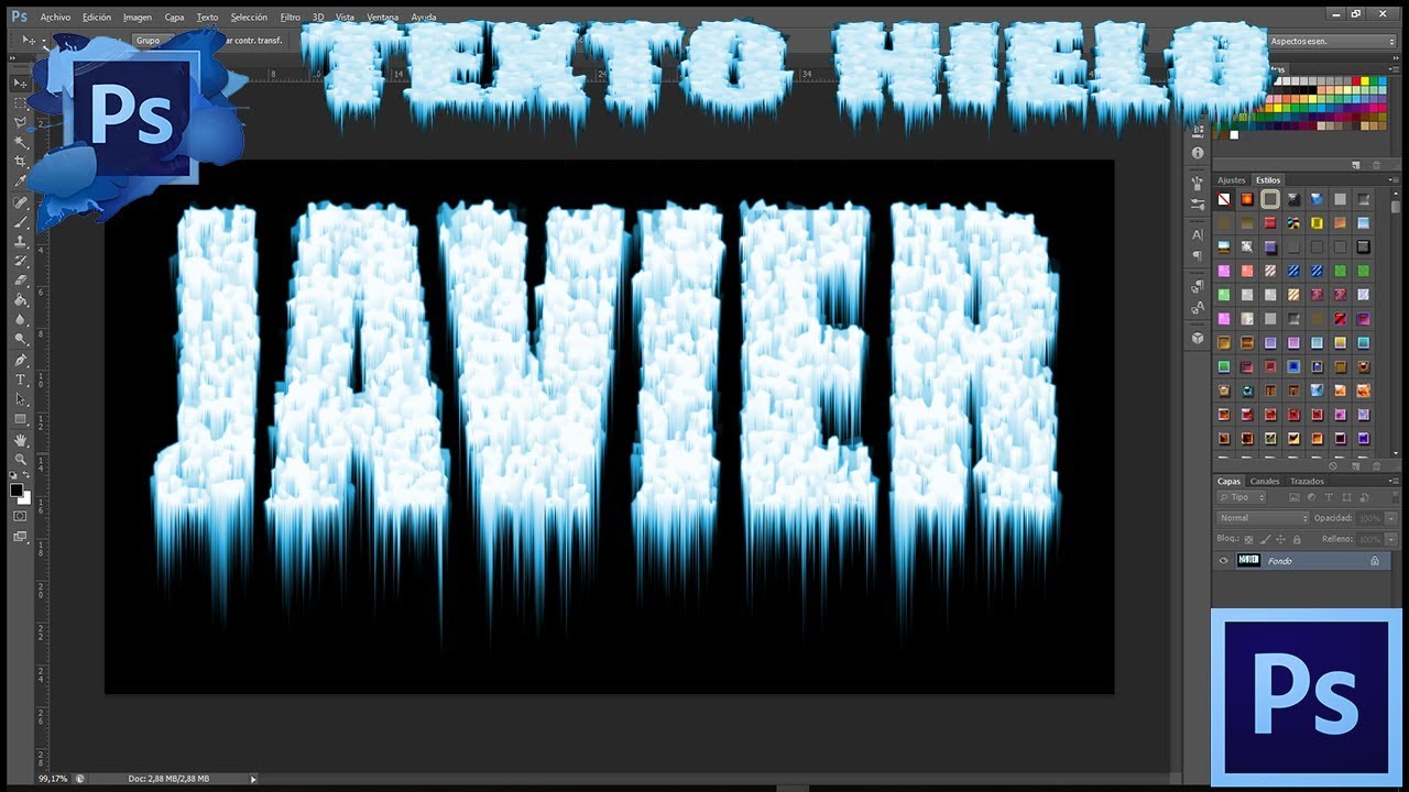 Tutotial PHOTOSHOP▐ Como Hacer Un TEXTO Efecto ❄HIELO❄