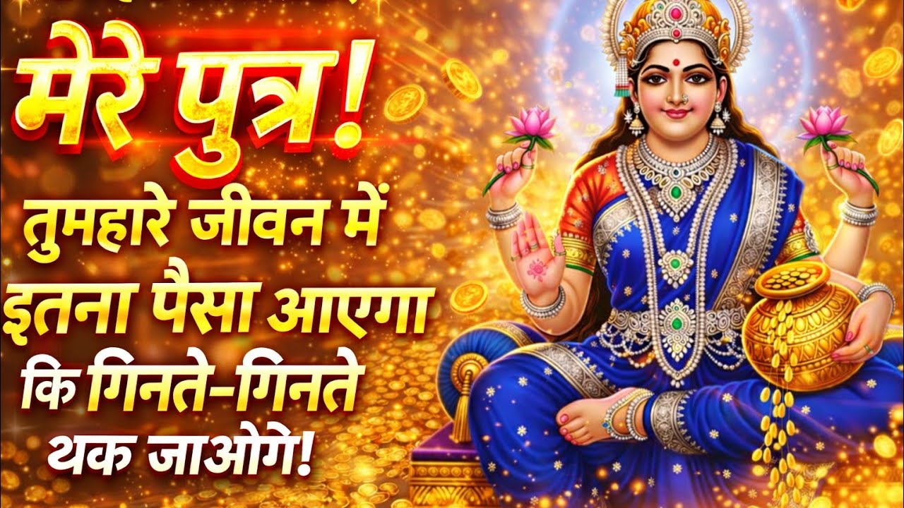 मेरे पुत्र तुम्हारे जीवन में इतना पैसा आयेगा कि गिनते गिनते थक जाओगे..🌺maa Laxmi ka sandesh 🌺