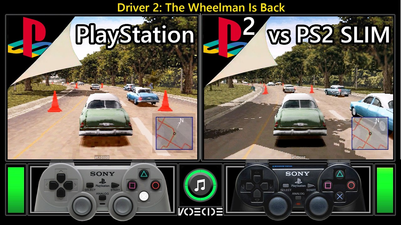 Driver 2 (PlayStation vs PlayStation 2 Slim) Real Hardware Comparison