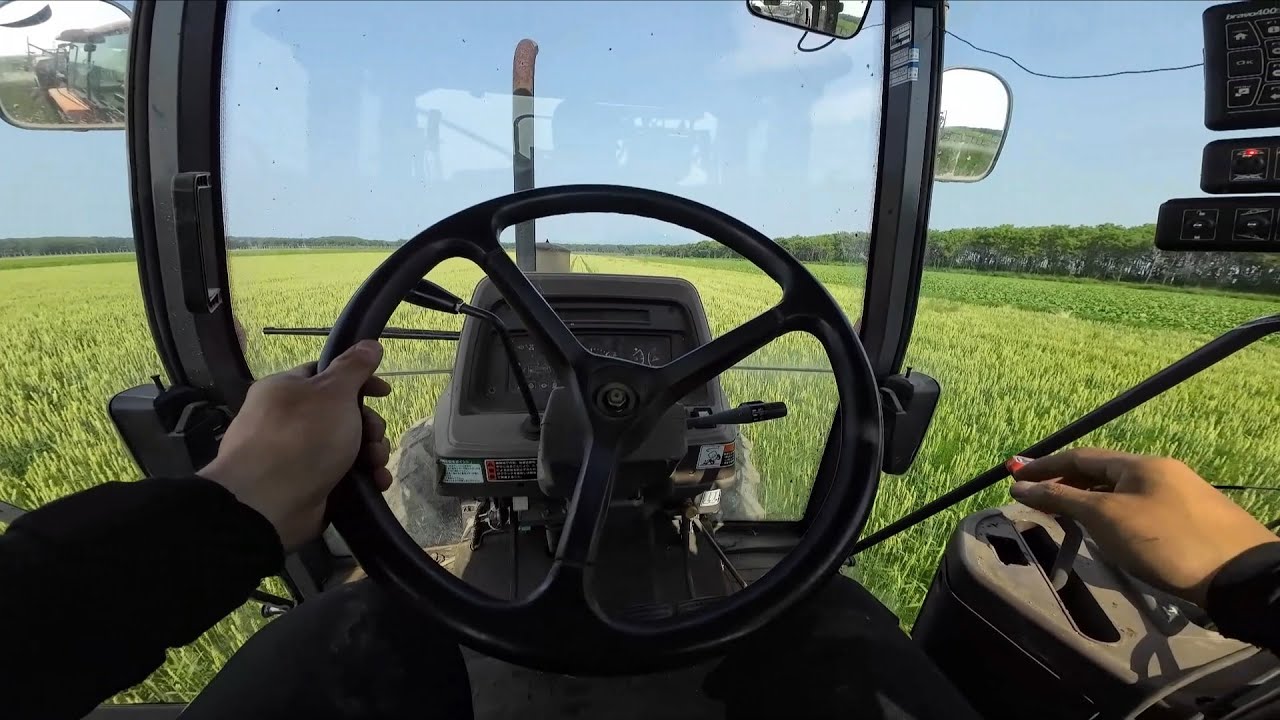 【Cab View】KUBOTA MD97 + TOYONOKI TTS60DHFRPV24 | Wheat Spraying