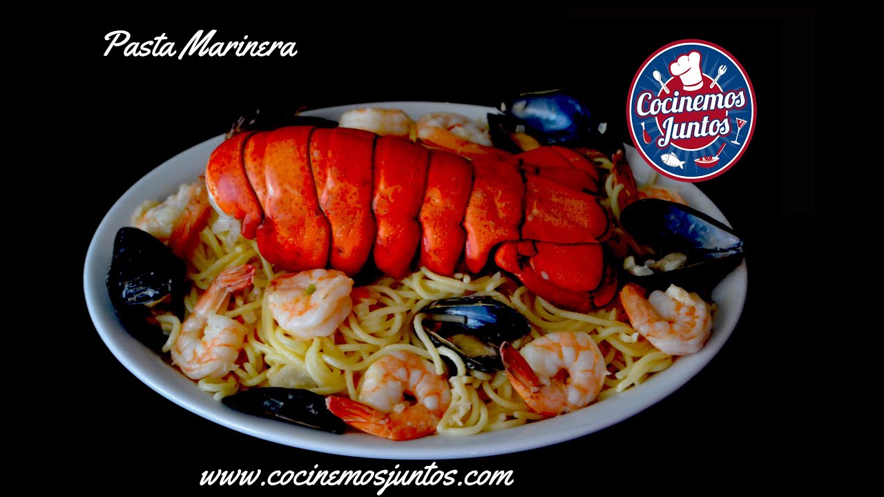 Receta de Pasta con camarones y langostas