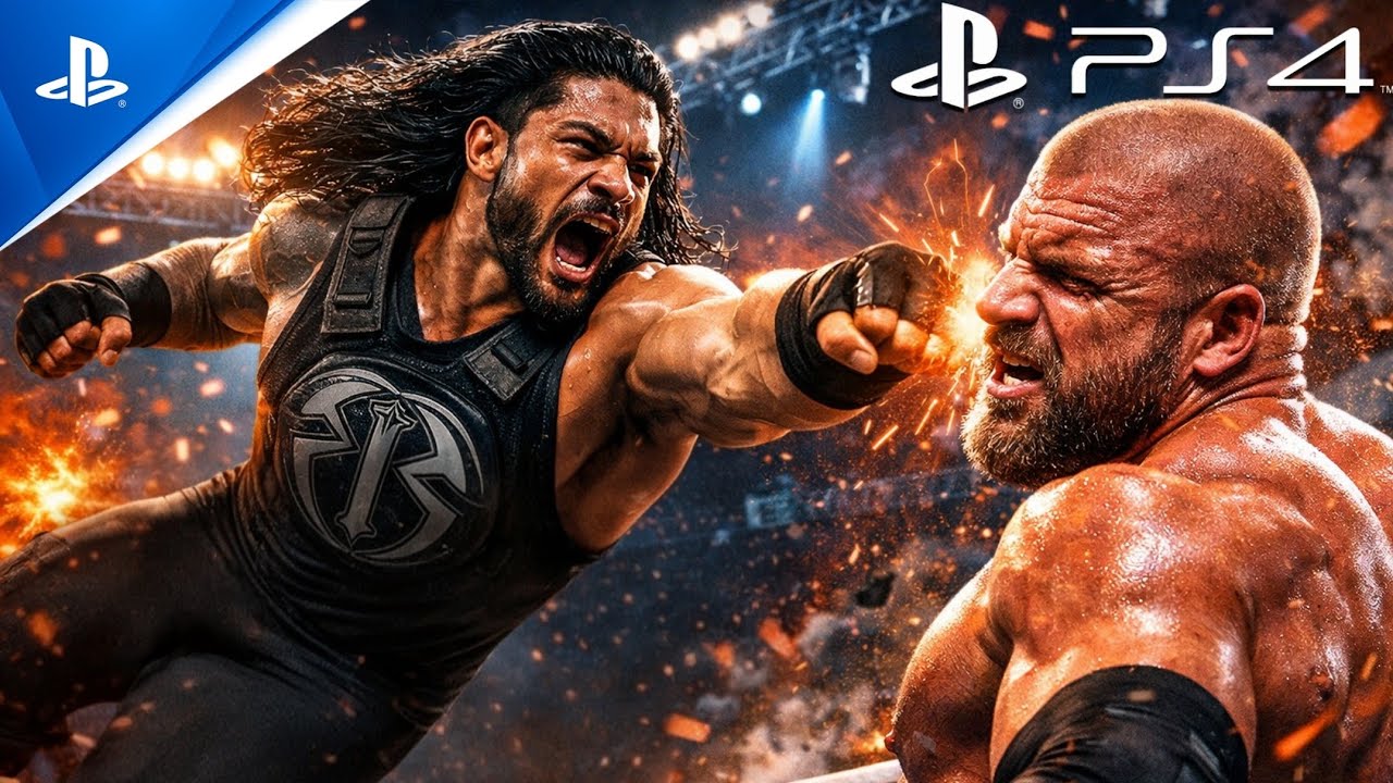 #wwe Roman Reigns Stone Cold vs Triple H Randy Orton- Full Match #4k60fps 